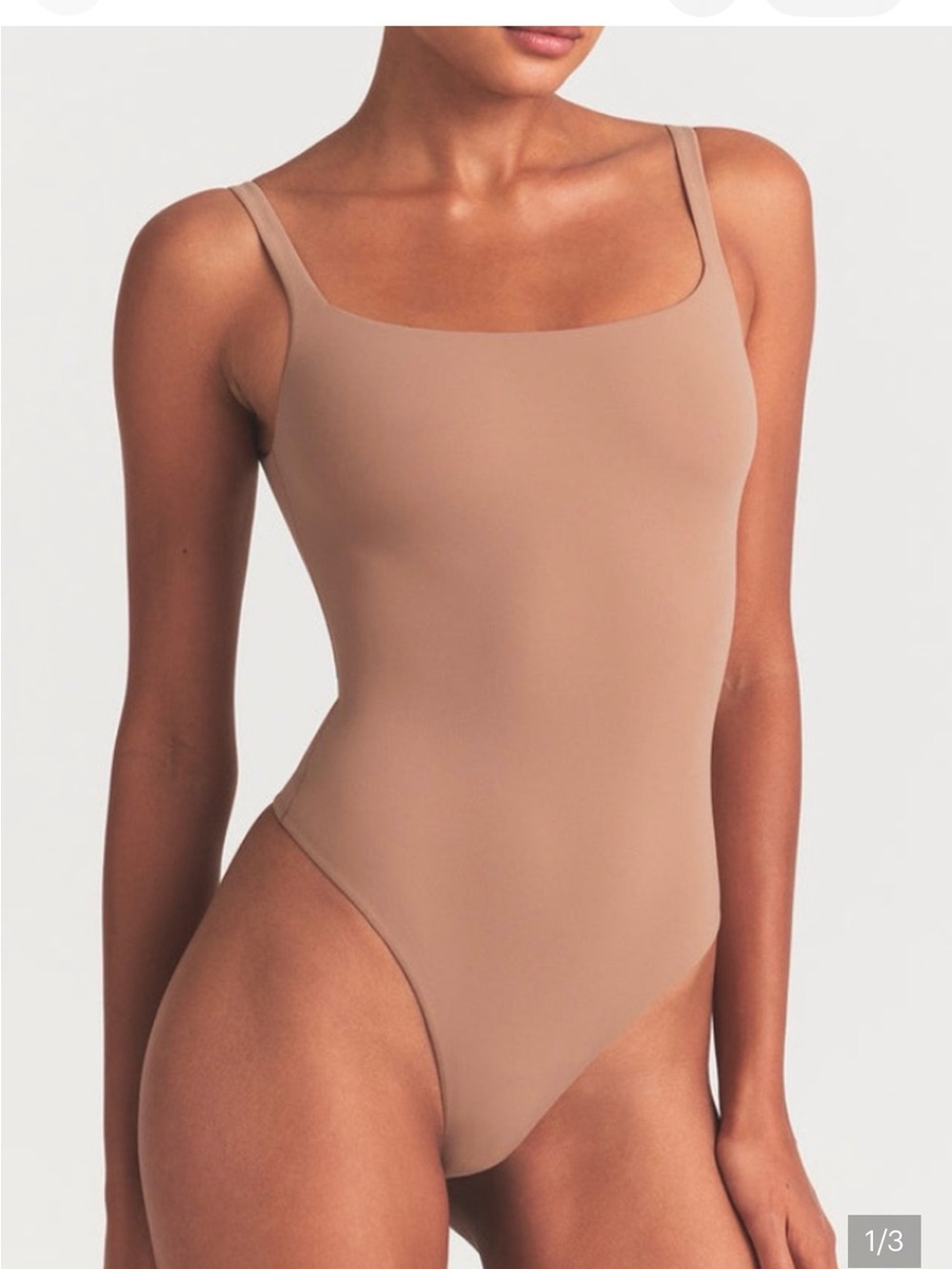 SKIMS Fits Everyone Square Bodysuit tan XS